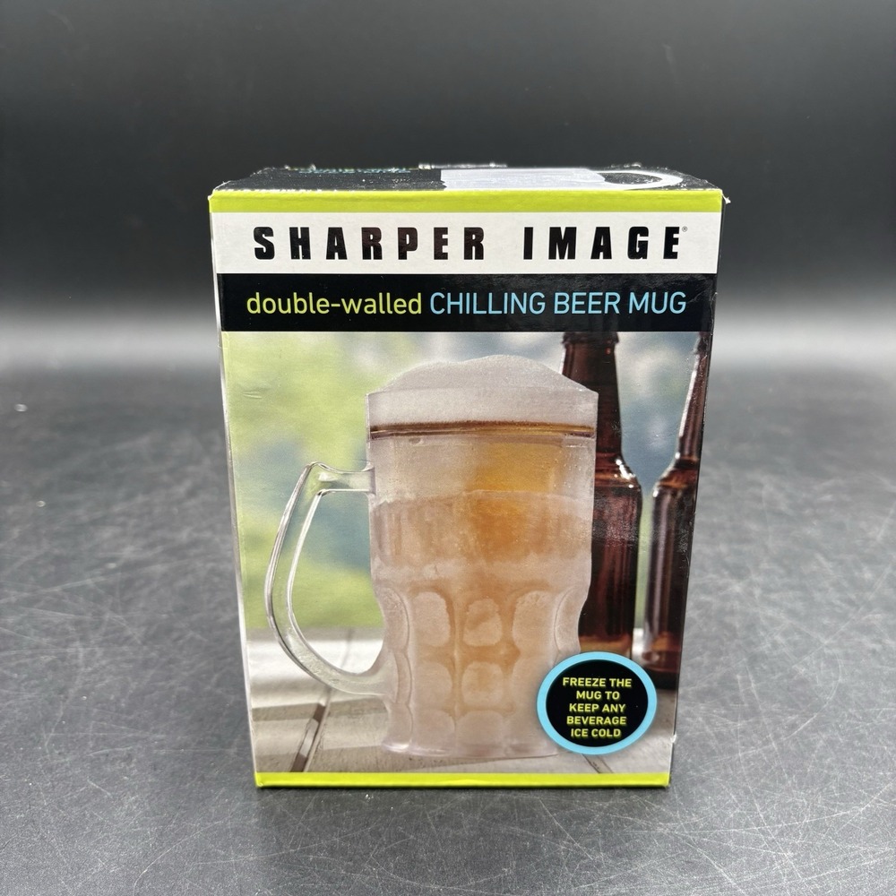 Brand New Sharper Image Double-Walled Chilling Beer Mug, Use With Any Drink